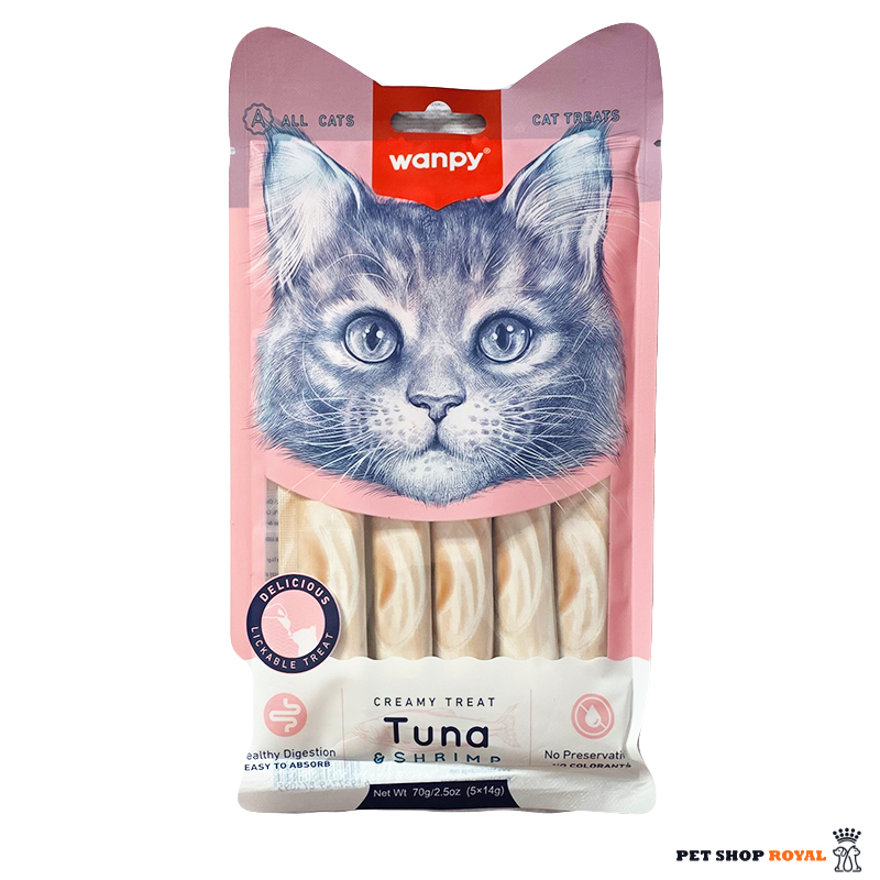 بستنی گربه ونپی با طعم ماهی تن و میگو Wanpy Treat Tuna & Shrimp