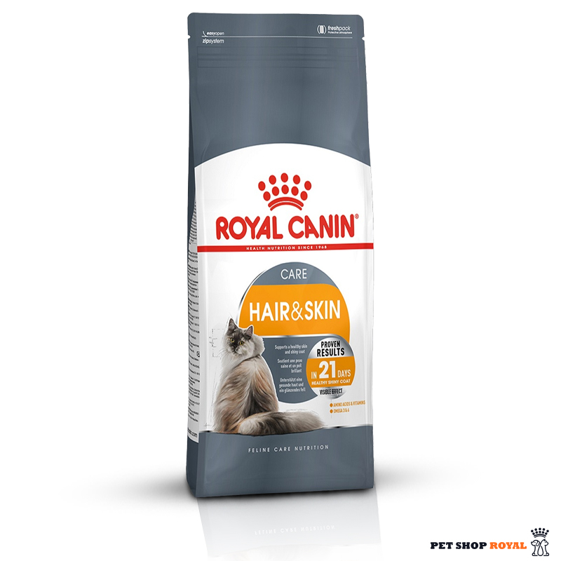 غذای گربه هیر & اسکین رویال کنین ۱ کیلویی (بسته بندی زیپ کیپ )  | Royal Canin Hair & Skin ۱ kg