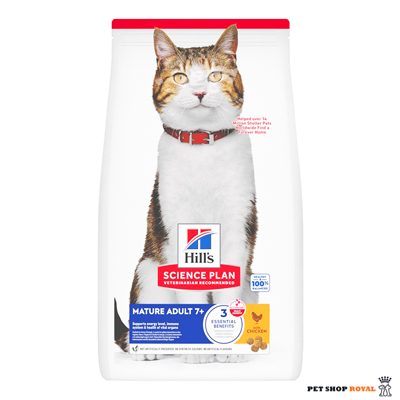 غذای خشک گربه بالای هفت سال هیلز با طعم مرغ  وزن 1.5 کیلوگرم Hill's Mature Adult Cat Food With Chicken