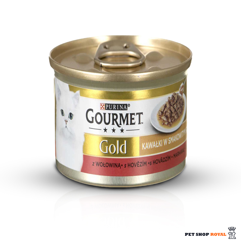 کنسرو پته گربه گورمت گلد طعم گوشت 85 گرمی | Gourmet Gold Beef Cat