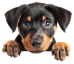 Cute puppy peeking